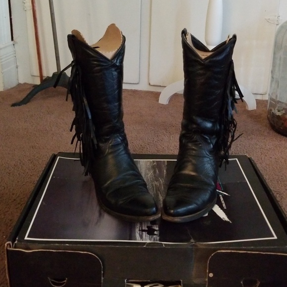 Sage Shoes - RARE FRINGE SAGE LEATHER BOOTS